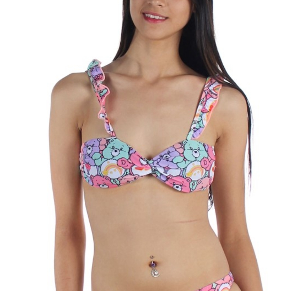 Iron Fist Care Bear Bikini Top Rave Wear Pink Size Large